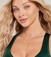Dainty Sparkle Rhinestone Lariat Necklace