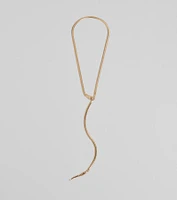 Edgy Snake Chain Lariat Necklace