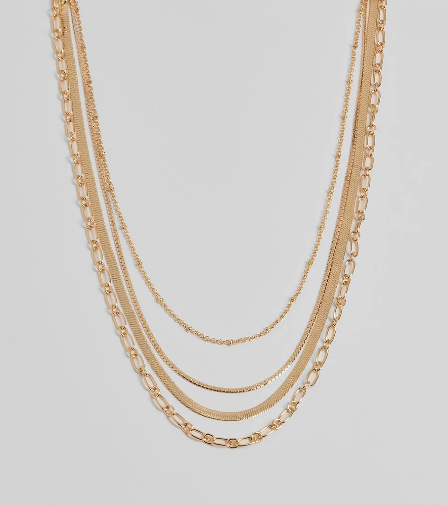 Trendy Layers Multi-Chain Necklace