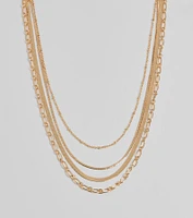 Trendy Layers Multi-Chain Necklace