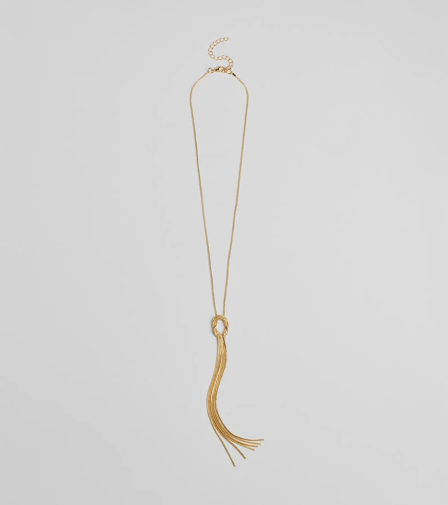 Boho Feels Metal Tassel Necklace