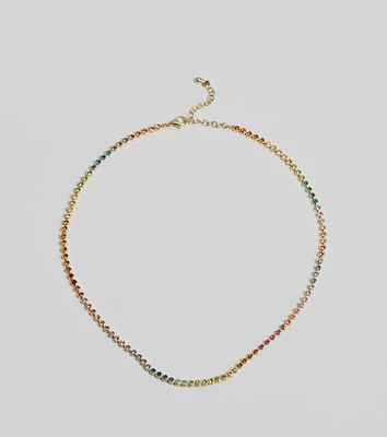 Vibrant Charm Multicolored Glass Gemstone Necklace