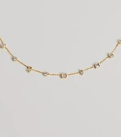 Dainty Chic Geometric Charm Rhinestone Necklace