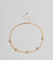 Chic Pearl Accent Snake Chain Necklace