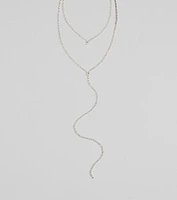 Trendy Glitz Rhinestone Layered Lariat Necklace