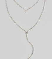 Trendy Glitz Rhinestone Layered Lariat Necklace