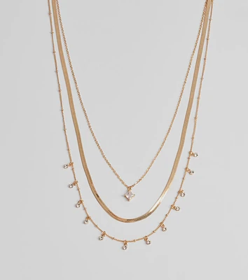 Chic Look Cubic Zirconia Layered Necklace