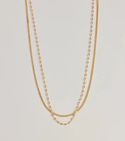 Trendy Sleek Layered Chain Necklace Set