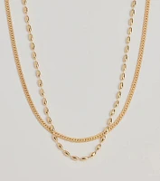 Trendy Sleek Layered Chain Necklace Set