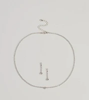 Finest Glam Rhinestone Necklace Set