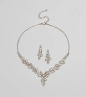 Time To Shine Faux Pearl And Teardrop Rhinestone Necklace Set
