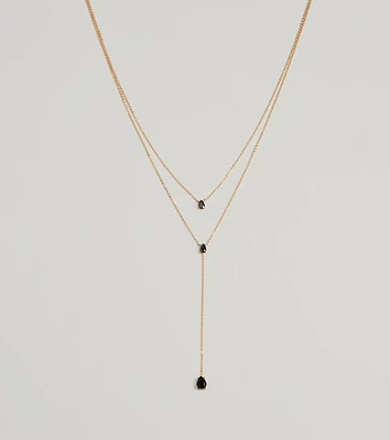 Endlessly Chic Teardrop Lariat Necklace