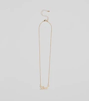 Brat Script Dainty Chain Necklace