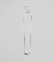 Brat Script Dainty Chain Necklace