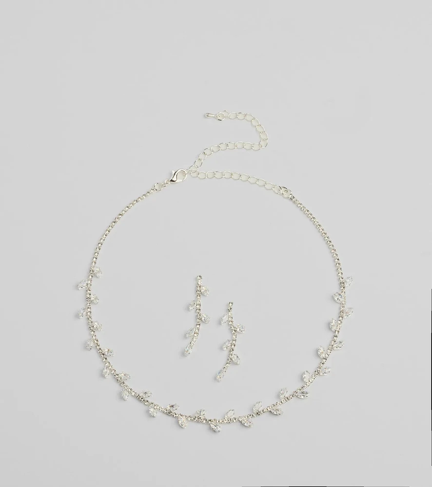 Moment To Shine Cubic Zirconia Necklace And Earrings Set