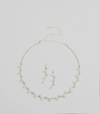 Moment To Shine Cubic Zirconia Necklace And Earrings Set