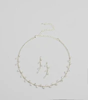 Moment To Shine Cubic Zirconia Necklace And Earrings Set