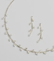 Moment To Shine Cubic Zirconia Necklace And Earrings Set