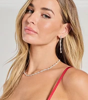 Glamorous Twists Rhinestone Necklace And Earrings Set