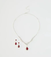 Gorgeous Radiance Gemstone Necklace And Earrings Set