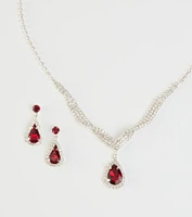 Gorgeous Radiance Gemstone Necklace And Earrings Set