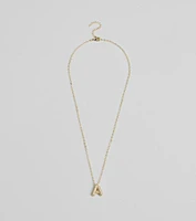 Bubble Letter Monogram Rhinestone Necklace