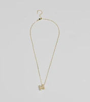 Bubble Letter Monogram Rhinestone Necklace