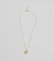Bubble Letter Monogram Rhinestone Necklace