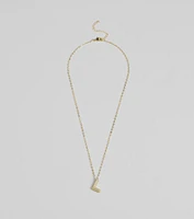 Bubble Letter Monogram Rhinestone Necklace