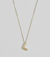 Bubble Letter Monogram Rhinestone Necklace