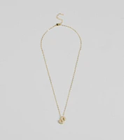 Bubble Letter Monogram Rhinestone Necklace