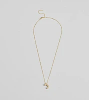Bubble Letter Monogram Rhinestone Necklace