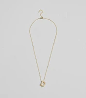 Bubble Letter Monogram Rhinestone Necklace