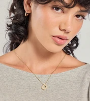 Bubble Letter Monogram Rhinestone Necklace