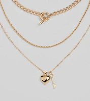Endless Love Heart Charm Three-Pack Necklace