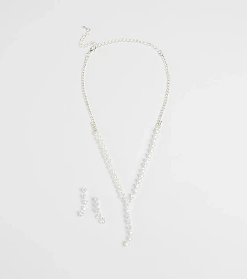 Perfectly Brilliant Cubic Zirconia Necklace And Earrings Set