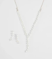 Perfectly Brilliant Cubic Zirconia Necklace And Earrings Set