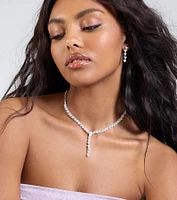 Perfectly Brilliant Cubic Zirconia Necklace And Earrings Set