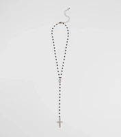 Beaded Beauty Rhinestone Cross Necklace