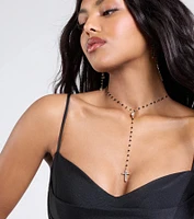 Beaded Beauty Rhinestone Cross Necklace