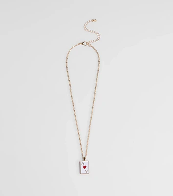Ace Of Hearts Pendant Necklace