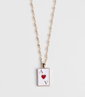 Ace Of Hearts Pendant Necklace