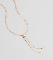 Simply Sweet Rhinestone Charm Layered Necklace
