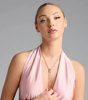 Simply Sweet Rhinestone Charm Layered Necklace