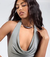 Sleek And Classic Circle Collar Necklace