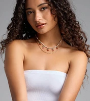 Taste So Sweet Cherry And Faux Pearl Layered Necklace