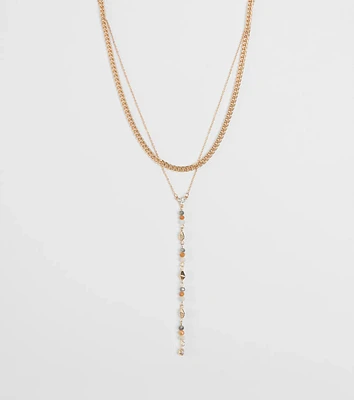 Charmingly Pretty Beaded Rhinestone Layered Necklace