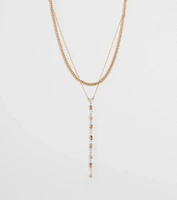 Charmingly Pretty Beaded Rhinestone Layered Necklace