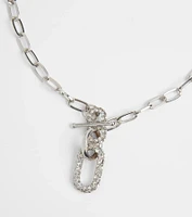 Cultivated Glam Rhinestone Chain-Link Necklace