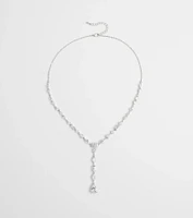 Luxe Glitz Cubic Zirconia Lariat Necklace
